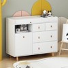 FUFU&GAGA White Baby changing table Storage cabinet Leather pulls Solid wood feet Large space Partitioned storage - 2 of 4