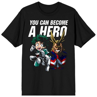 My Hero Academia Mens My Hero Academia Regular Fit Short Sleeve Crew Graphic Tee - Black XX Large