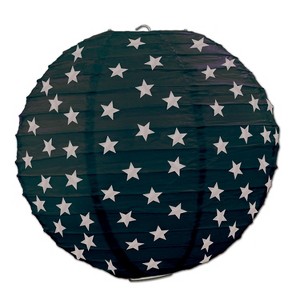 Beistle 9 1/2" Star Paper Lantern Black/Silver 6/Pack 54573-BKS - 1 of 1