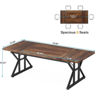 Tribesigns 71-Inch Brown and Black Particle Board Executive Desk