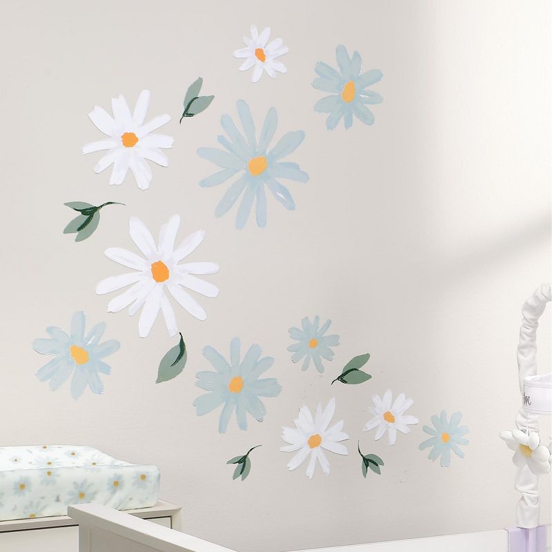 Lambs & Ivy Sweet Daisy Blue/White Flowers Wall Decals/Stickers, 4 of 6