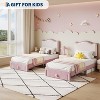 Upholstered Kids Bed Frame, Noise-Free Toddler Platform Bed Frame with Headboard and Storage Drawer, with Strong Wood Slats, No Box Spring Needed - 3 of 4