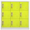vidaXL Locker Cabinets Set - Industrial Steel Storage Organizers - Gray and Green - 9 Lockers with Locks - 35.4"x17.7"x36.4" - 3 of 4