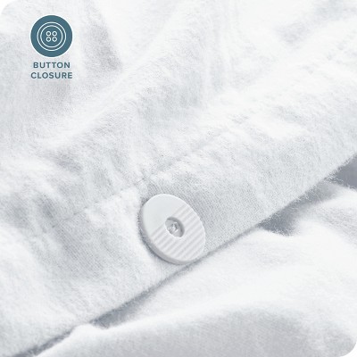 White Cotton Flannel Twin/Twin XL Duvet Cover Set
