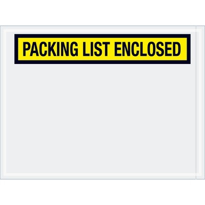 Box Partners "Packing List Enclosed" Envelopes 4 1/2" x 6" Yellow 1000/Case PL441