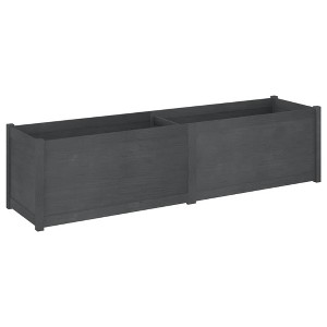 vidaXL Large Garden Planter Rectangular Outdoor Solid Pinewood 78.7"x19.7"x19.7" - Durable & Weather-Resistant Gray Flower Box - 1 of 4