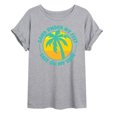 Women's - Instant Message - Sand Under My Feet Oversized Graphic T-Shirt