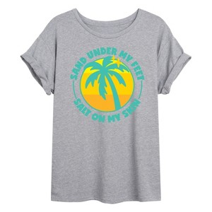 Women's - Instant Message - Sand Under My Feet Oversized Graphic T-Shirt - 1 of 4