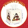 2-Pack Christmas Tissue Box Covers, PU Leather Square Napkin Holders with Snowman Tree for Holiday Decor - 2 of 4
