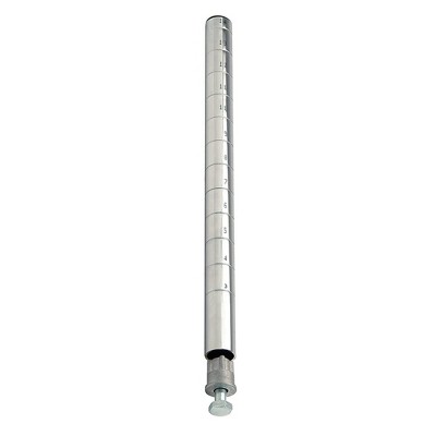 Quantum Storage Systems Post With Leveling Legs, 54"H, Numbered Grooves In 1" Increments