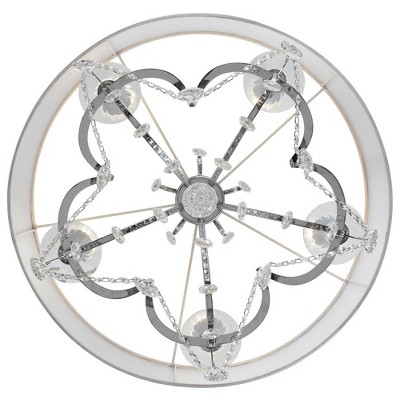 Elegant 5-Light Chandelier in Polished Chrome with Silk Shade