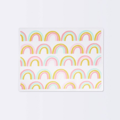 Silicone Place Mat With Decal-rainbow Silk Screen - Cloud Island