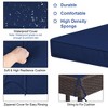 Tangkula 3PCS Rattan Patio Bar Table & Stool Set Dining Set w/ Navy & Off white Cushion - 4 of 4