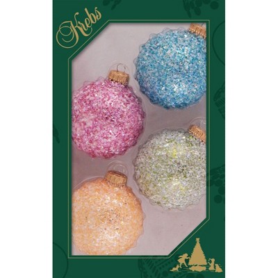 Christmas by Krebs 4ct Subtle Colored Confetti Glitter Christmas Ball Ornaments 2.5" (67mm)