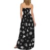 LA LEELA Women's Beach Pirates Evening Party Halter Caribbean Pirate Maxi Dress Tube Top Sundress for Women One Size Skull Vintage Black - 2 of 4