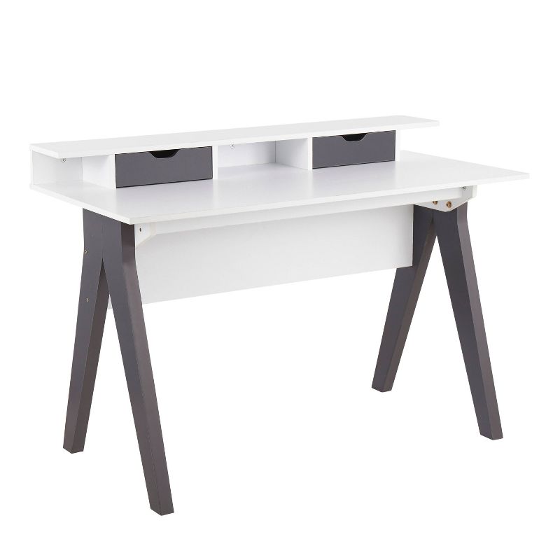 Wishbone Contemporary Computer Desk Wood Gray/White - LumiSource, 1 of 11