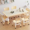 Kids Table and 6 Chairs Set, Height Adjustable Table Chair Sets for Ages 2-10, with Storage Box, Non-Slip Legs, Arts & Crafts Table - 2 of 4