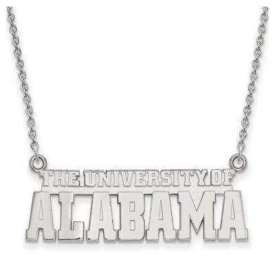 Black Bow Jewelry 14k White Gold Alabama Crimson Tide NCAA Necklace 18 Inch
