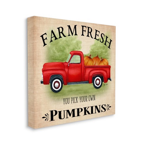 Stupell Industries Farm Fresh Pumpkins Red Truck Illustration Target