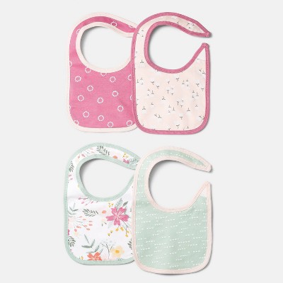 Image of Baby Girls' 4pk Meadow Bib - Cloud Island™ White