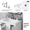 30" Bathroom Vanity With Sink Top, 2 Doors 1 Drawer 1 Bottom Open Shelf, Solid Wood Frame Bathroom Cabinet Vanity, Freestanding Cabinet - 3 of 4