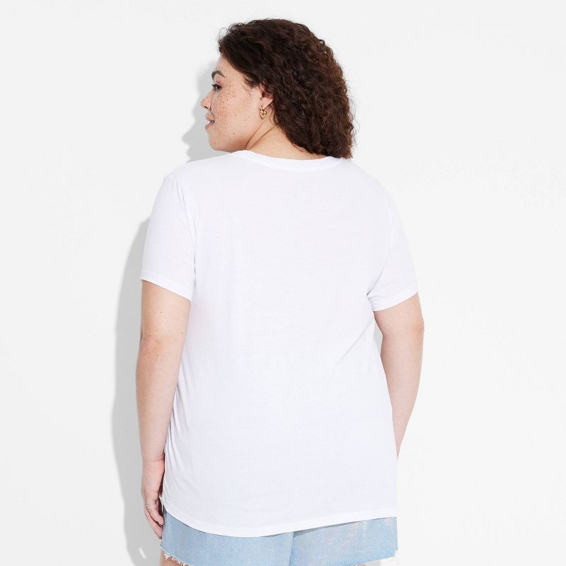 Women's Mickey Grid Americana Short Sleeve Graphic T-Shirt - White, 2 of 4