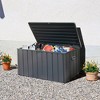 Gulches 120 Gallon Outdoor Storage Deck Box Waterproof, Large Patio Storage Bin for Outside Cushions, Throw Pillows, Garden Tools, Lockable,Dark Gray - 2 of 4