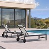 PURPLE LEAF Outdoor Lounge Chair Set Aluminum Patio Chaise Lounger with Side Table and Pillow for Outside Pool Beach Sunbathing Tanning Recliner - 2 of 4