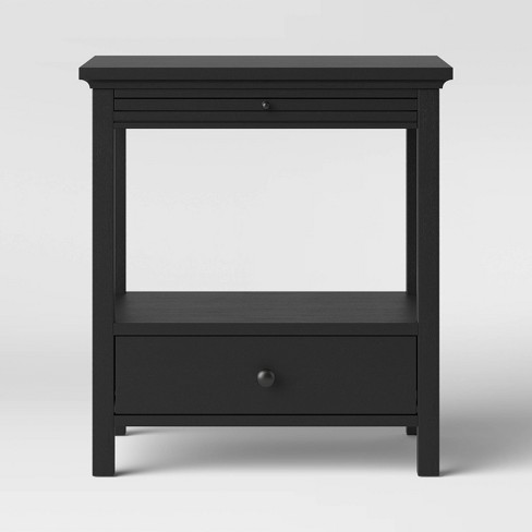 Shelburne Nightstand With Drawer shelf Black Threshold Modern Bedside Table Wood Veneer Includes Anti tip Hardware Target