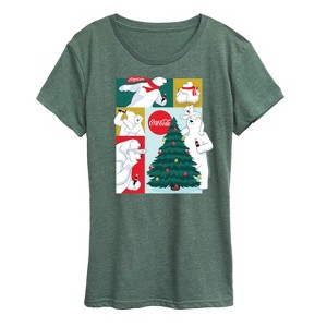 Women's - Coca-Cola - Christmas Tree Polar Bears Short Sleeve Graphic T-Shirt - 1 of 4