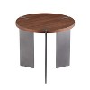 Okak 19.68"W/35.43"W Round Coffee Table Wood Surface and Metel Feet for Living Room, Ready-to-Assemble - 3 of 4
