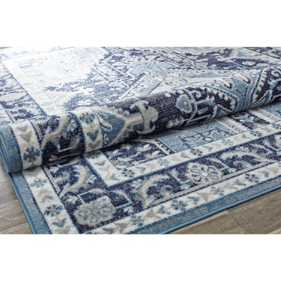 Midnight Blue Rectangular Synthetic Stain-resistant 8' x 10' Area Rug