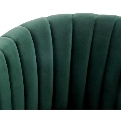 Elegant Forest Green Velvet & Gold Swivel Barrel Chair