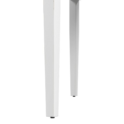 White Wood Writing Desk with Single Drawer, Farmhouse Style