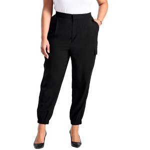 Avenue Women's Plus Size Cleo Cargo Jogger Pant - 1 of 4