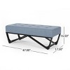 Modern Tufted Ottoman Bench with Upholstered Waffle Stitch Seat and Bentwood Base for Living Room –3irtyhousy - 4 of 4