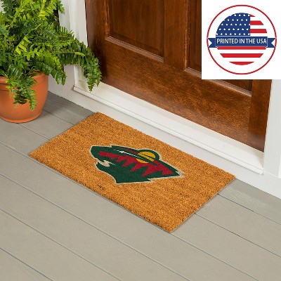 EvergreenNHLNew York Rangers Logo Natural Coir 28 x 16 Inches Indoor Outdoor Doormat