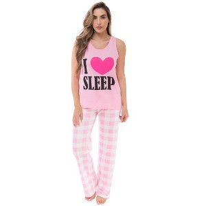 Just Love Womens Tank & Pant Cute Pajama Set - Ribbed PJ Sets Sleepwear Loungewear - 1 of 3