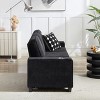 KWPZQEB 83.86" Corduroy Fabric Sofa, 3 Seater Sofa with Cup Holders, Modern Deep Seat Sofa with Upholstered & Wide Armrests for Living Room, Black - 4 of 4