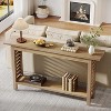 Tribesigns 2-Tier Farmhouse Console Table, Long Narrow Wood Grain Finish Entryway Table for Foyer, Hallway, Living Room,Oak - 3 of 4