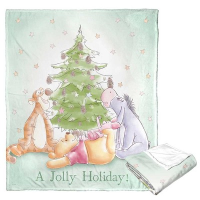 Disney Winnie the Pooh Holiday Gathering Silk Touch Throw Blanket 50x60 Inches