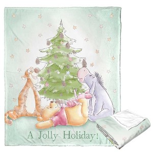 Disney Winnie the Pooh Holiday Gathering Silk Touch Throw Blanket 50x60 Inches - 1 of 4