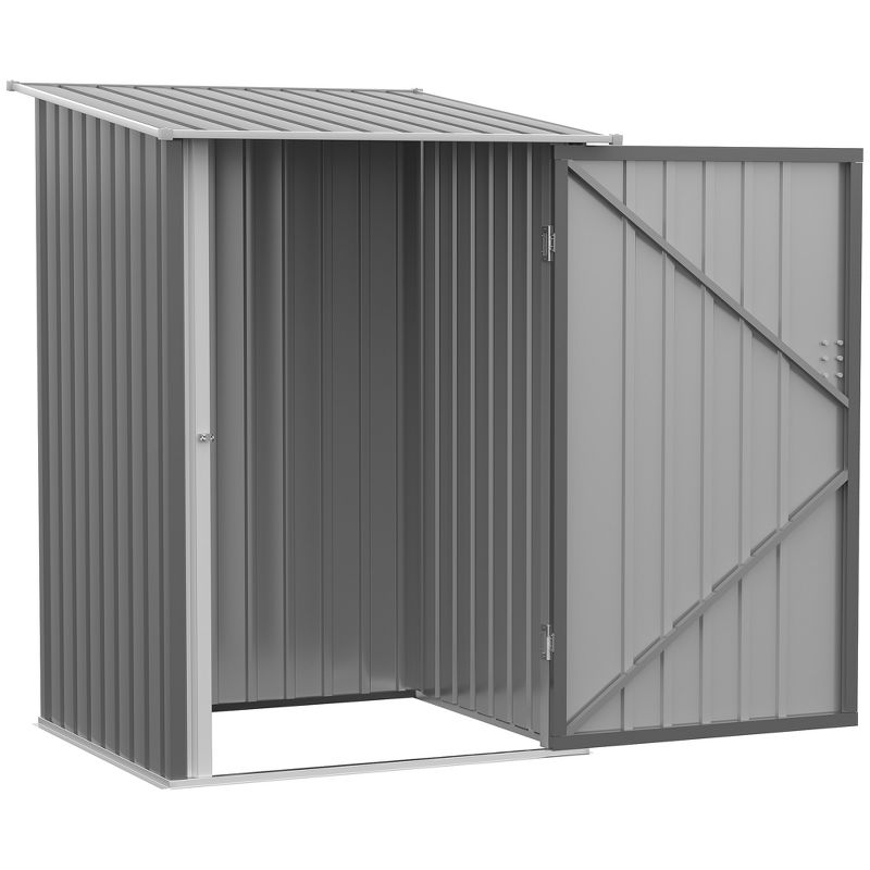 Outsunny Metal Garden Storage Shed Tool House with Sliding Door Spacious Layout & Durable Construction for Backyard, Patio, Lawn, 5 of 8
