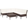 vidaXL Luxurious Patio Lounge Set, 6-Piece Poly Rattan Outdoor Furniture, Weather Resistant, with Comforting Cushions, in a Charming Brown Finish - 2 of 4