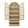 Kitchen Pantry Cabinet with Drawers, Arched Storage Cabinet with Adjustable Shelves, Rattan Doors, Display Cabinet for Living Room-The Pop Home - 4 of 4