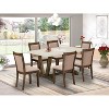 HomeStock 7-Piece Distressed Jacobean Finish Solid Wood Top Dining Table with 6-Chairs - 2 of 4