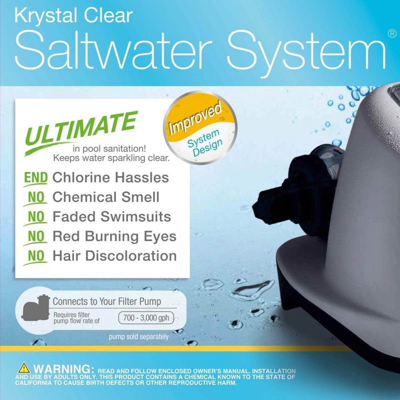 Intex 120V Krystal Clear Saltwater Pool System + Wall Mount Surface Skimmer, 5 of 7