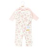 Hudson Baby Infant Girl Thermal Coveralls 2pk, Soft Pink Sage Rose - 2 of 4