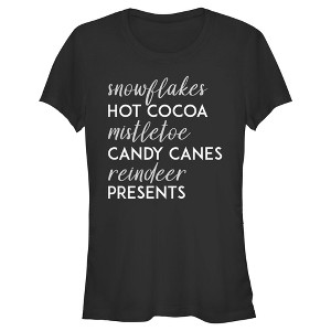 Juniors Womens Lost Gods Holiday List T-Shirt - 1 of 4