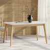 59 in Mid-Century Modern Dining Table with Faux Wood Top & Rubberwood Legs, Seats 4–6 for Kitchen or Apartment-Baofuwish - 3 of 4